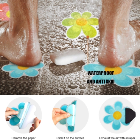 Self-Adhesive Non-Slip Bath and Shower Safety Strips - Peel, Stick, No Slip  