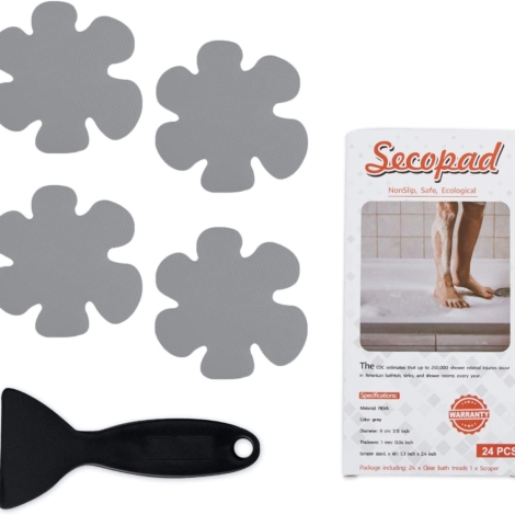 Secopad Anti Slip Shower Stickers 24 PCS Safety Bathtub Strips Adhesive  Decals with Premium Scraper – Secopad