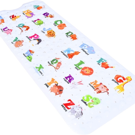 Secopad Kids Bath Mat for Tub Non Slip, 40 X 16 Inch Large Alphabet Anti  Slip Toddler Baby Bath Mat Left Drain – Secopad