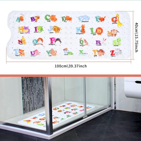 Color Profit Kids Bathroom Anti-Slip Bath Mat PVC Shower Mat Safety Bathtub Pad Protection 1pcs, Size: 68x38cm